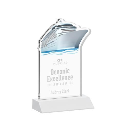 Awards and Trophies - Crystal Awards - Voyager White Unique Crystal Award