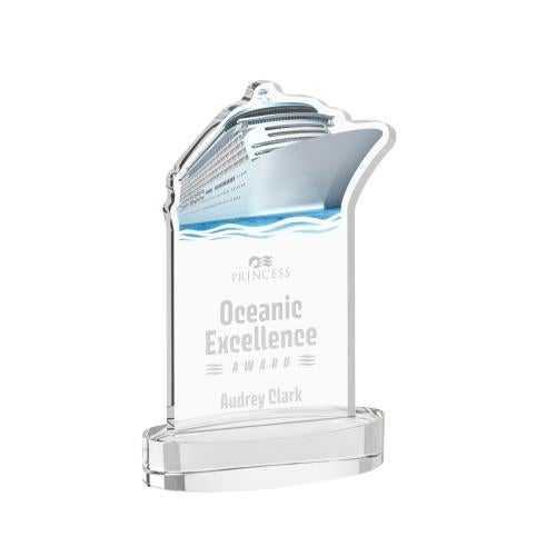 Awards and Trophies - Crystal Awards - Voyager Clear on Alberton Base Unique Crystal Award