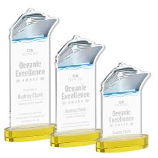 Voyager Gold on Alberton Base Unique Crystal Award - Awards and Trophies