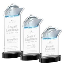 Voyager Black on Alberton Base Unique Crystal Award - Awards and Trophies