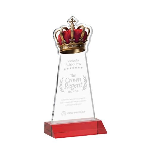 Awards and Trophies - Crystal Awards - Crown Red Unique Crystal Award