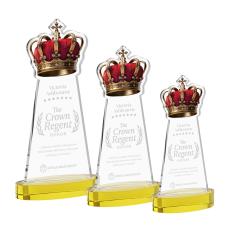 Crown Gold on Alberton Base Unique Crystal Award - Awards and Trophies
