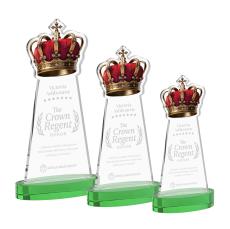 Crown Green on Alberton Base Unique Crystal Award - Awards and Trophies