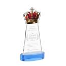 Crown Sky Blue on Alberton Base Unique Crystal Award