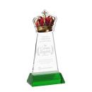 Crown Green on Hartford Base Unique Crystal Award