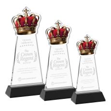 Crown Black on Hartford Base Unique Crystal Award - Awards and Trophies