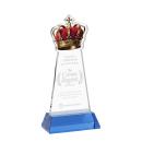 Crown Sky Blue on Hartford Base Unique Crystal Award