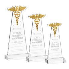 Caduceus Clear Unique Crystal Award - Awards and Trophies