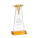 Caduceus Amber Unique Crystal Award