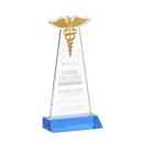 Caduceus Sky Blue Unique Crystal Award