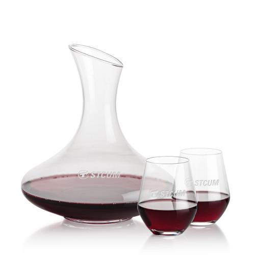 Corporate Gifts - Barware - Carafes - Innisfil Carafe & Reina Stemless Wine