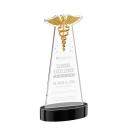 Caduceus Black on Alberton Base Unique Crystal Award
