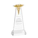 Caduceus Clear on Hartford Base Unique Crystal Award