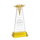 Caduceus Gold on Hartford Base Unique Crystal Award