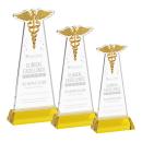 Caduceus Gold on Hartford Base Unique Crystal Award