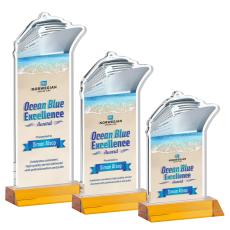 Voyager Full Color Amber Unique Crystal Award - Awards and Trophies