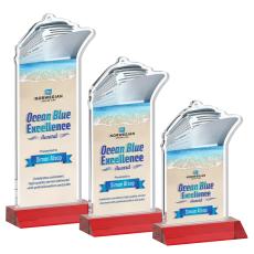 Voyager Full Color Red Unique Crystal Award - Awards and Trophies