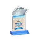 Voyager Full Color Sky Blue Unique Crystal Award
