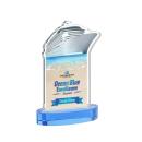 Voyager Full Color Sky Blue on Alberton Base Unique Crystal Award