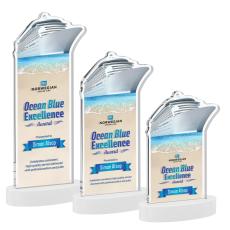 Voyager Full Color White on Alberton Base Unique Crystal Award - Full Color Imprint