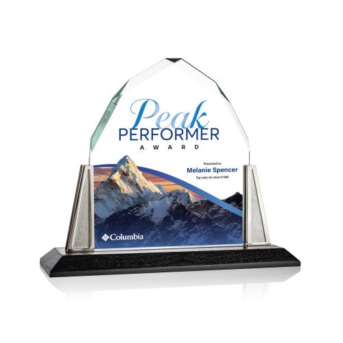 Awards and Trophies - Crystal Awards - Avalon Full Color Pewter Crystal Award