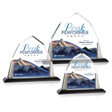 Avalon Full Color Pewter Peaks Crystal Award - Metal Awards