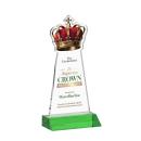 Crown Full Color Green Unique Crystal Award