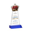 Crown Full Color Blue Unique Crystal Award