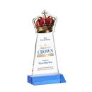 Crown Full Color Sky Blue Unique Crystal Award