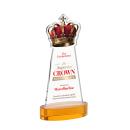 Crown Full Color Amber on Alberton Base Unique Crystal Award