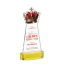 Crown Full Color Gold on Alberton Base Unique Crystal Award