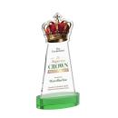 Crown Full Color Green on Alberton Base Unique Crystal Award