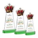 Crown Full Color Green on Alberton Base Unique Crystal Award