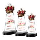 Crown Full Color Black on Alberton Base Unique Crystal Award
