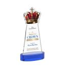 Crown Full Color Blue on Alberton Base Unique Crystal Award