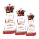 Crown Full Color Red on Alberton Base Unique Crystal Award