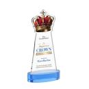 Crown Full Color Sky Blue on Alberton Base Unique Crystal Award