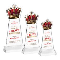 Crown Full Color Clear on Hartford Base Unique Crystal Award - Awards and Trophies