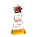 Crown Full Color Amber on Hartford Base Unique Crystal Award