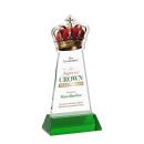 Crown Full Color Green on Hartford Base Unique Crystal Award
