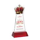 Crown Full Color Red on Hartford Base Unique Crystal Award