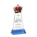 Crown Full Color Sky Blue on Hartford Base Unique Crystal Award