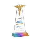 Caduceus Full Color Prismatic Unique Crystal Award