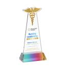 Caduceus Full Color Prismatic on Hartford Base Unique Crystal Award