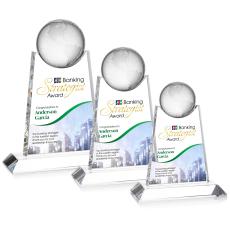 Netherford Full Color Clear Globe Crystal Award - Full Color Imprint