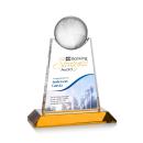 Netherford Full Color Amber Globe Crystal Award