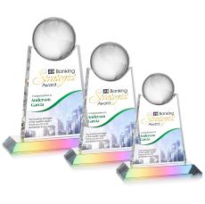 Netherford Full Color Prismatic Globe Crystal Award - Full Color Imprint