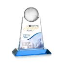 Netherford Full Color Sky Blue Globe Crystal Award