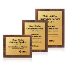 Millsboro Plaque - Walnut Finish/Gold - Plaque Awards