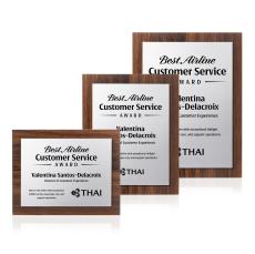 Millsboro Plaque - Walnut Finish/Silver - Plaque Awards